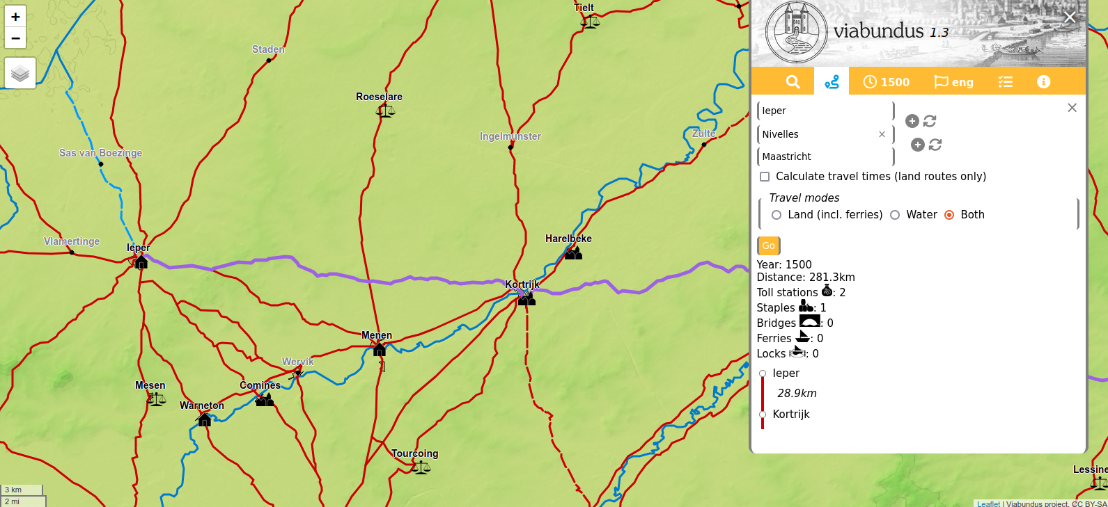 Viabundus 1.3 contains among others the route network for a large part of Belgium and an updated route planner.